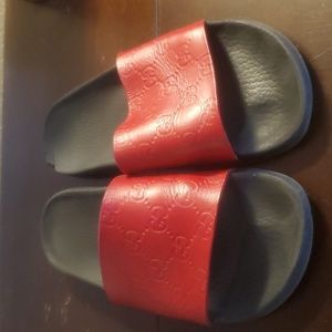 GUCCI Red Slip On Flip Flops Size 38/8